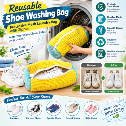 Reusable Shoe Washing Bag – Protective Mesh Laundry Bag with Zipper