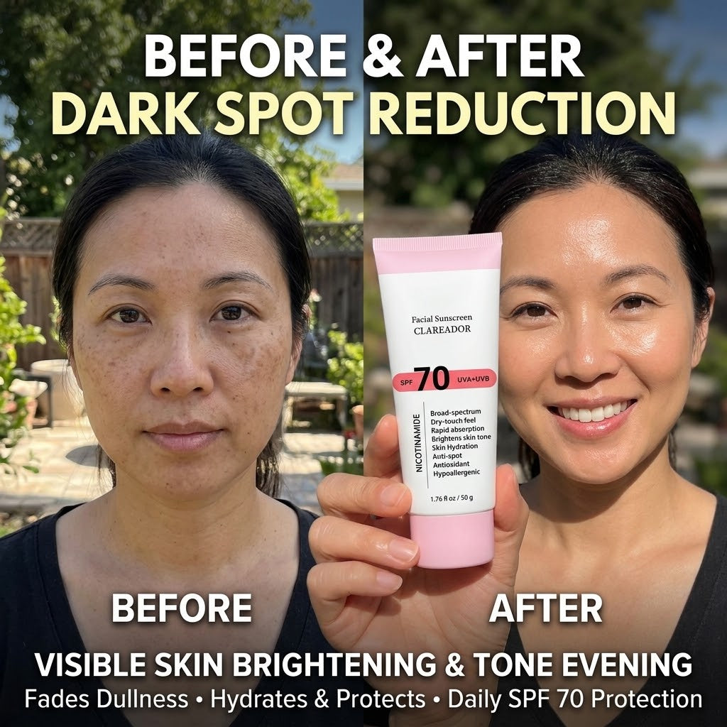 SPF 70 Mineral Niacinamide Sunscreen – Hyaluronic Acid Hydrating, Lightweight & Non-Greasy Sun Care
