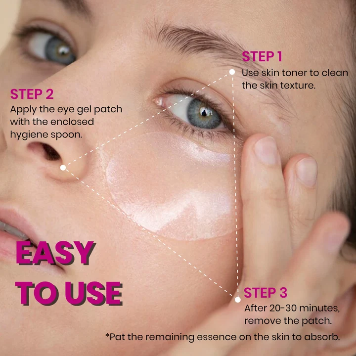 Niacinamide & Hyaluronic Acid Vegan Eye Mask Patches – Brightening, Hydrating & Anti-Wrinkle Care