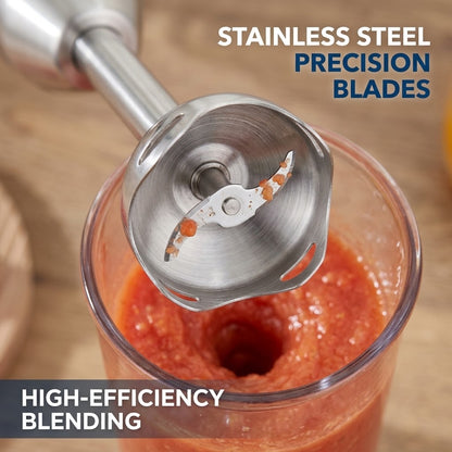 Slicer Crest Immersion Hand Blender – 2-Speed Mixer with Stainless Steel Blades