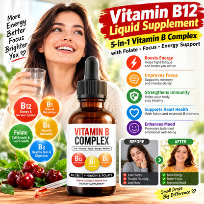 Vitamin B Complex Liquid Drops – B12, Folate & Daily Energy Support