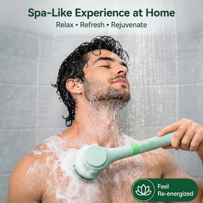 5-in-1 Electric Body Scrubber – Long-Handle Shower Brush