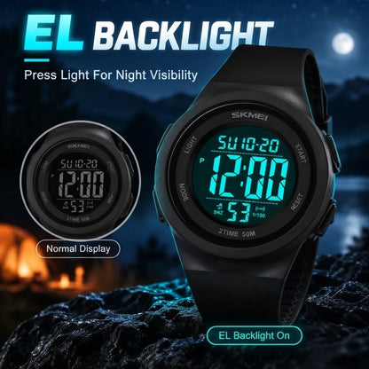 Men’s Digital Sports Watch – Waterproof Watch with Luminous Dial & Alarm