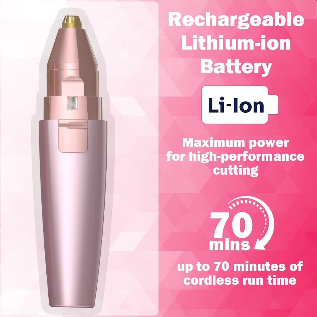 2-in-1 Rechargeable Eyebrow Trimmer – LED Precision Facial Hair Remover & Portable Body Razor