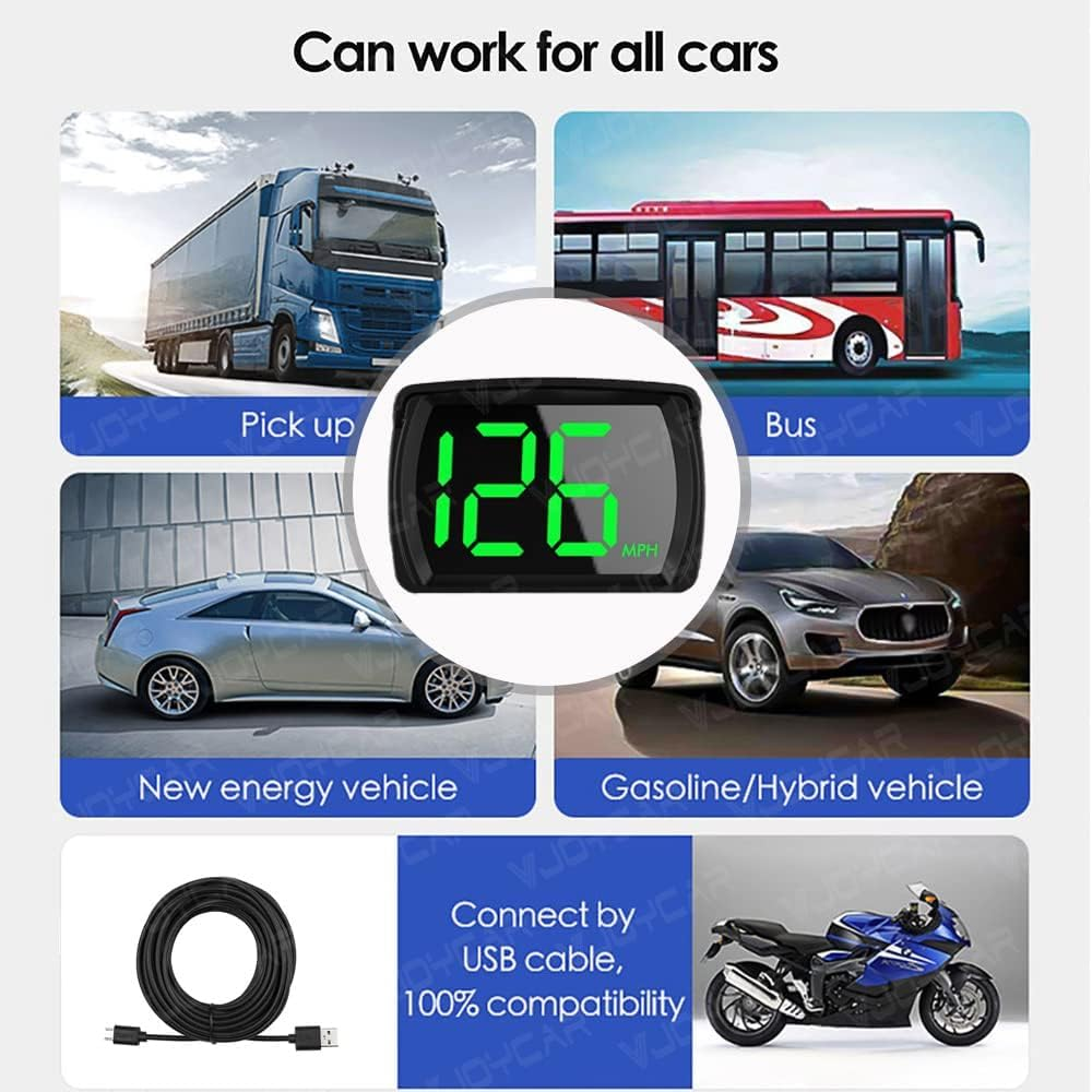 Car Digital HUD Speedometer – 3-Inch OLED GPS Speed Meter with USB Connection