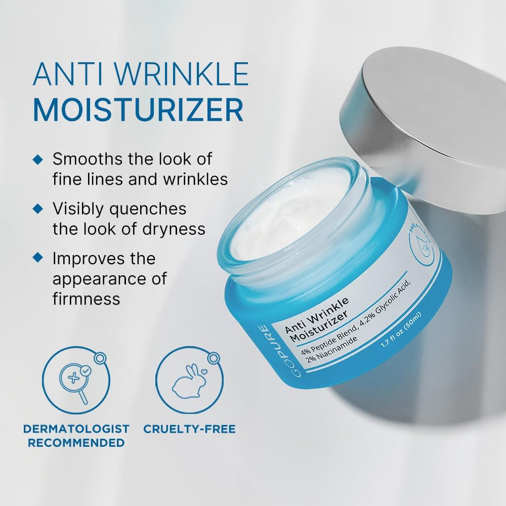 Glyco-Peptide Anti-Wrinkle Day Cream – Hyaluronic Acid, Glycolic Acid & Vitamin E Moisturizer