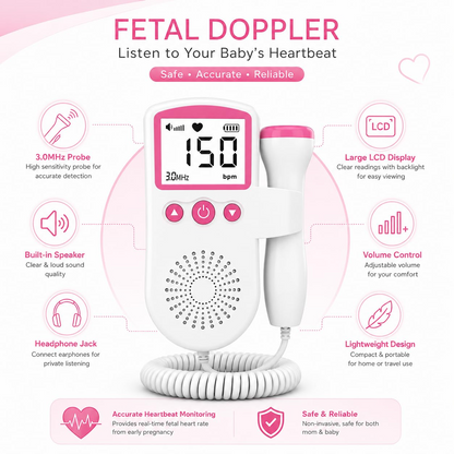 Pocket Ultrasound Baby Heart Monitor for Fetal Heart Rate Detection