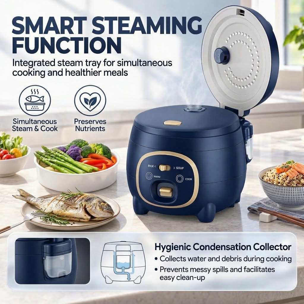1.8L Mini Rice Cooker – 300W Non-Stick Electric Cooker