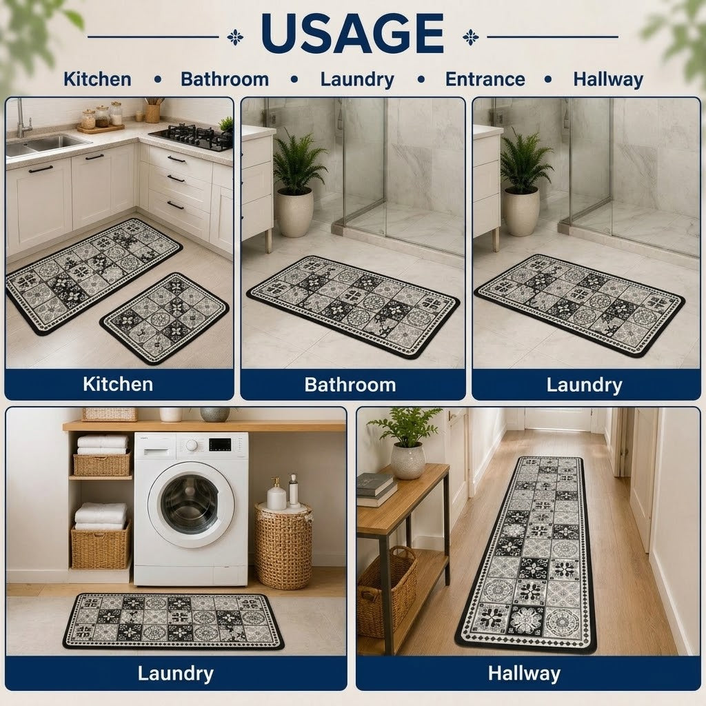 Non-Slip PVC Kitchen Floor Mats – Absorbent & Easy-Clean Kitchen Rugs