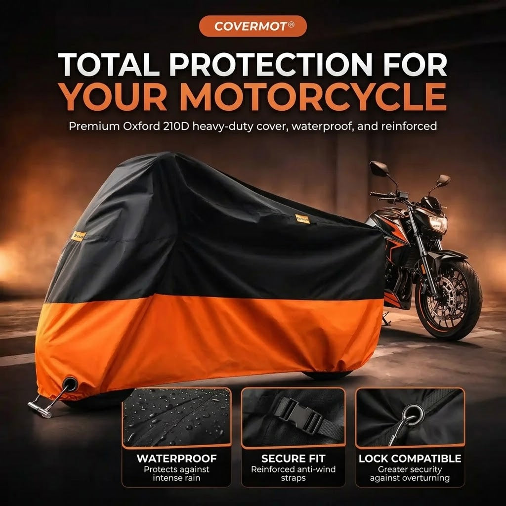 Heavy-Duty Waterproof Motorcycle Cover 210D