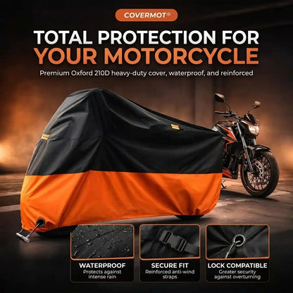 Heavy-Duty Waterproof Motorcycle Cover 210D