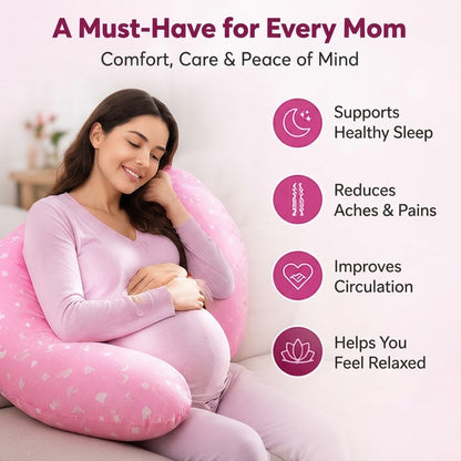 U-Shaped Maternity Pillow – Cotton Pregnancy & Nursing Support