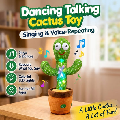 Dancing Talking Cactus Toy – Singing & Voice-Repeating Toy