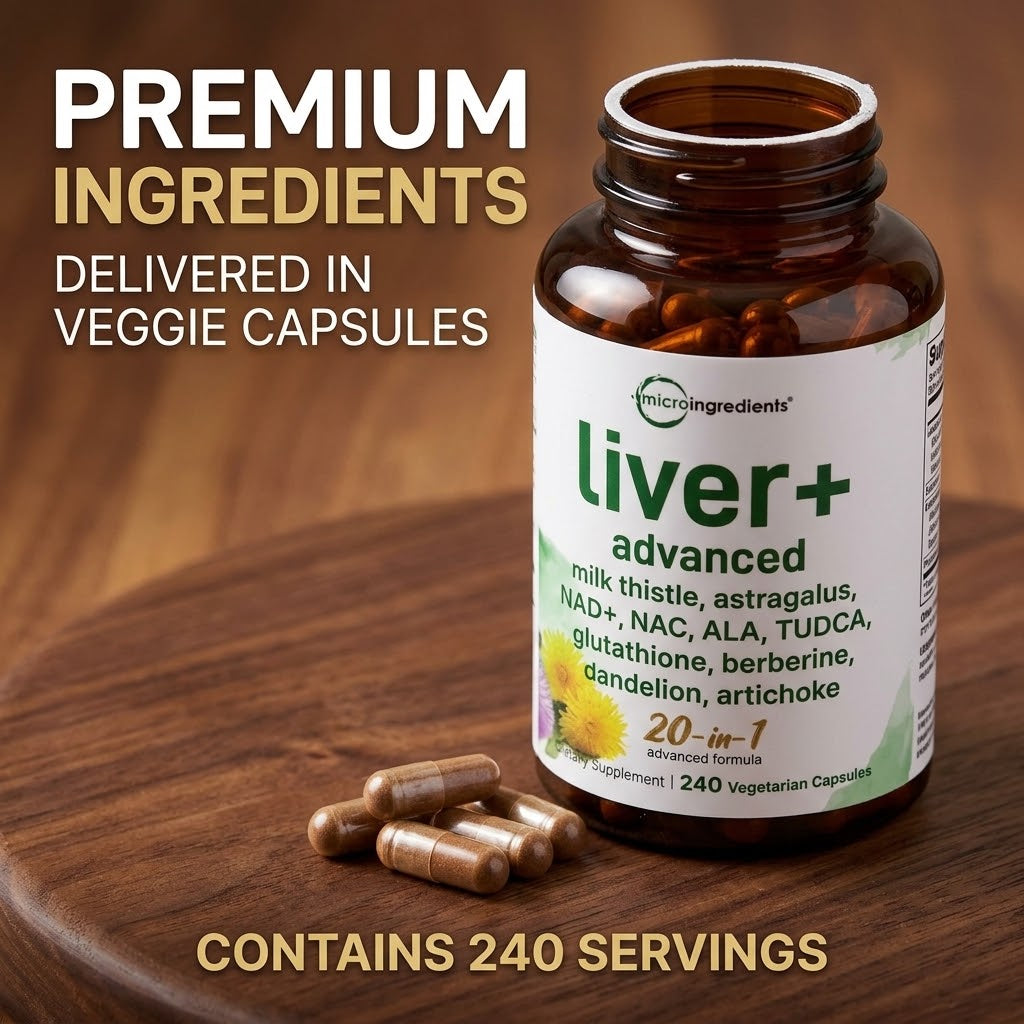 Liver Advanced+ Veggie Capsules – 20-in-1 Herbal & Antioxidant Wellness Complex