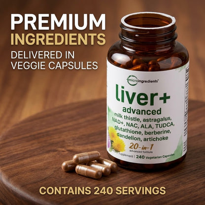 Liver Advanced+ Veggie Capsules – 20-in-1 Herbal & Antioxidant Wellness Complex