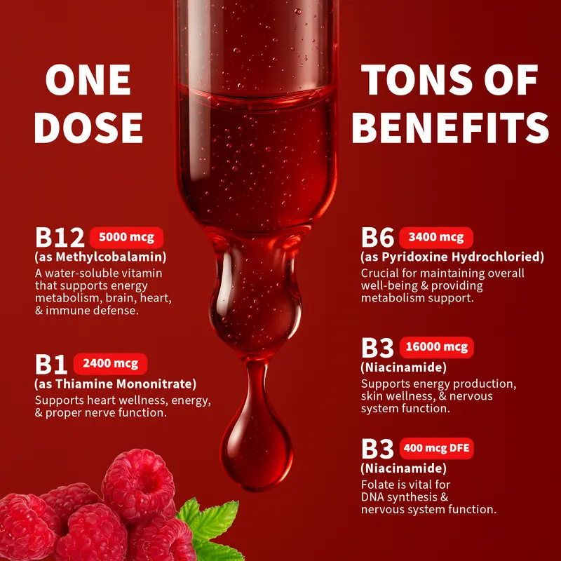 Vitamin B Complex Liquid Drops – B12, B6 &  B1 Sublingual Supplement