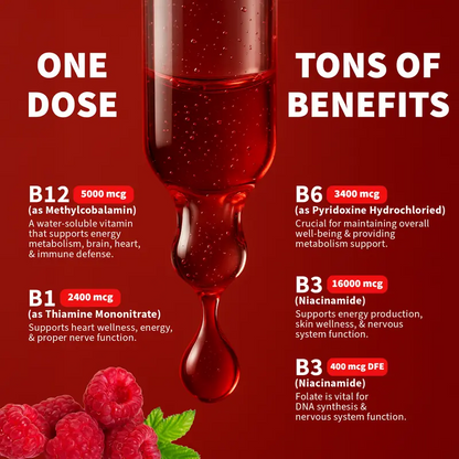 Vitamin B Complex Liquid Drops – B12, B6 &  B1 Sublingual Supplement