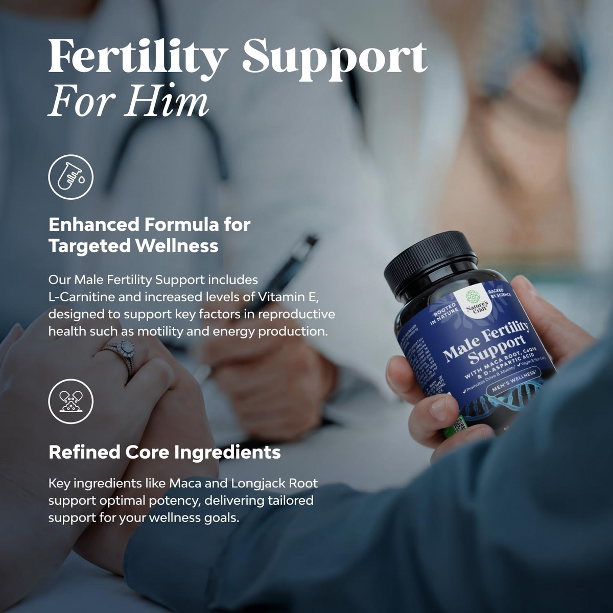 Men’s Fertility Support Supplement with Maca Root, CoQ10 & D-Aspartic Acid