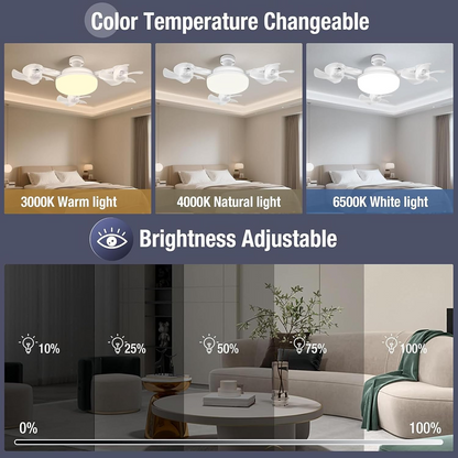 Fan – Foldable LED Lamp with Remote Control, Adjustable Wind Speed & Dimmable Lighting