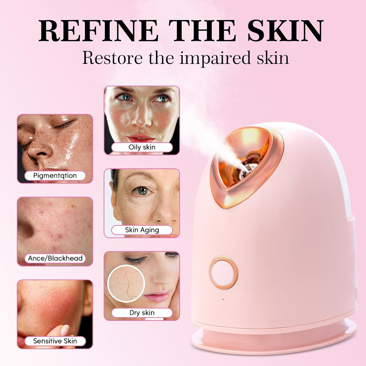 Nano Ionic Facial Steamer – Warm Mist Pore-Care Face Steamer