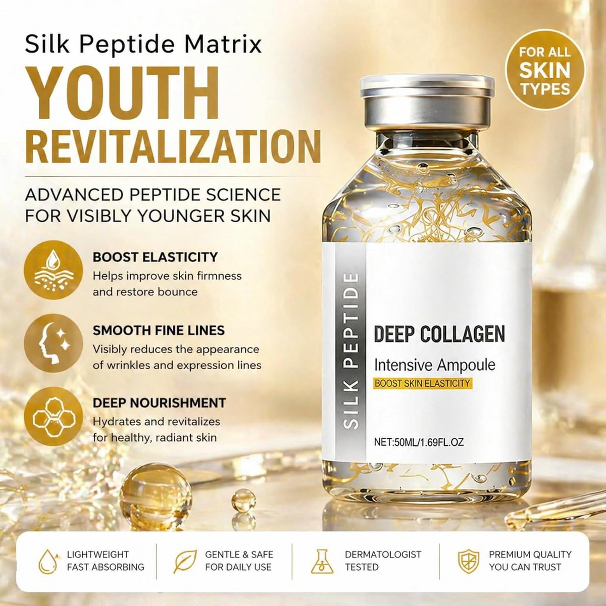 Collagen Silk Peptide EGF Ampoule – Hydrating Face Serum