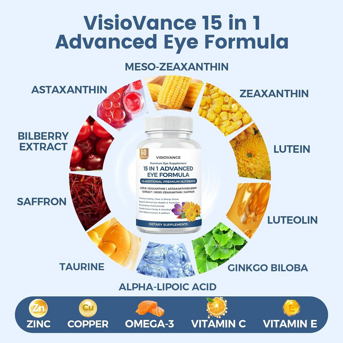 15-in-1 Advanced Eye Health Supplement Capsules