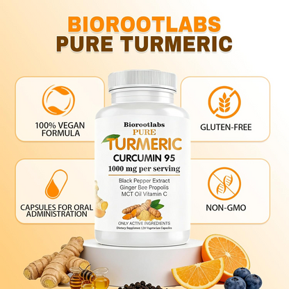 Turmeric Curcumin Capsules – 1000mg with 95% Curcuminoids, Black Pepper & Vitamin C