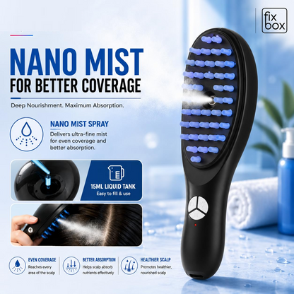 Electric Scalp Massage Comb – Vibration LED Light & Spray