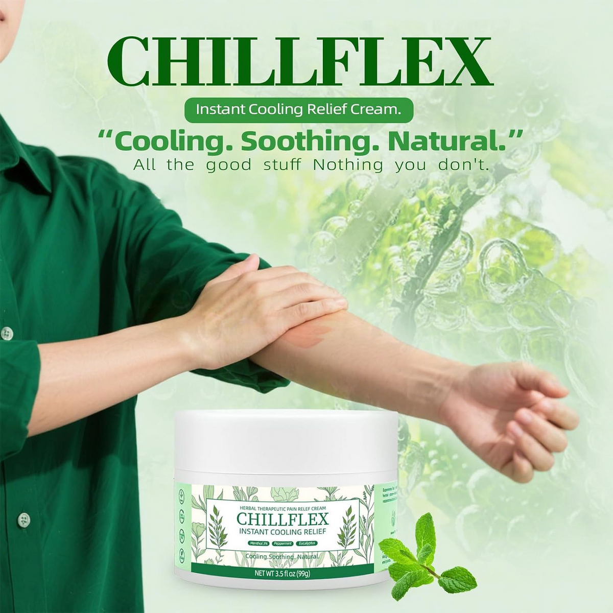 CHILLFLEX Cooling Relief Gel – Menthol Massage Gel for Body Comfort
