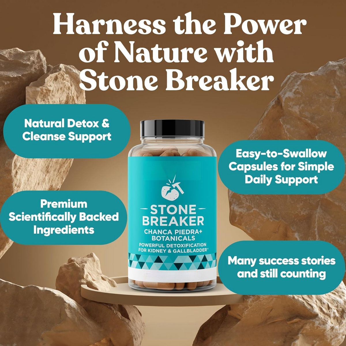 Natural Stone Breaker – 60 Vegetarian Soft Capsules for Urinary & Daily Wellness