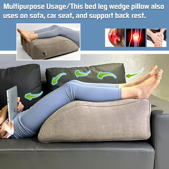 Inflatable Leg Elevation Pillow – Portable Wedge Support Pillow for Sleeping & Relaxation