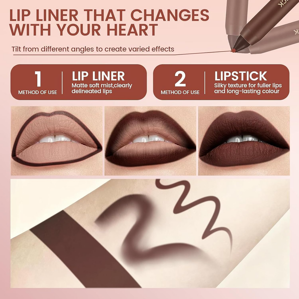 Chocolate Matte Velvet Waterproof Long-Lasting Lipstick Crayon