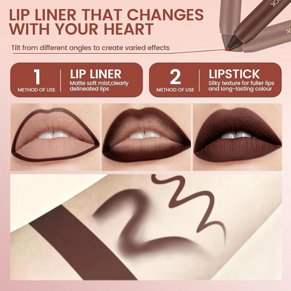 Chocolate Matte Velvet Waterproof Long-Lasting Lipstick Crayon