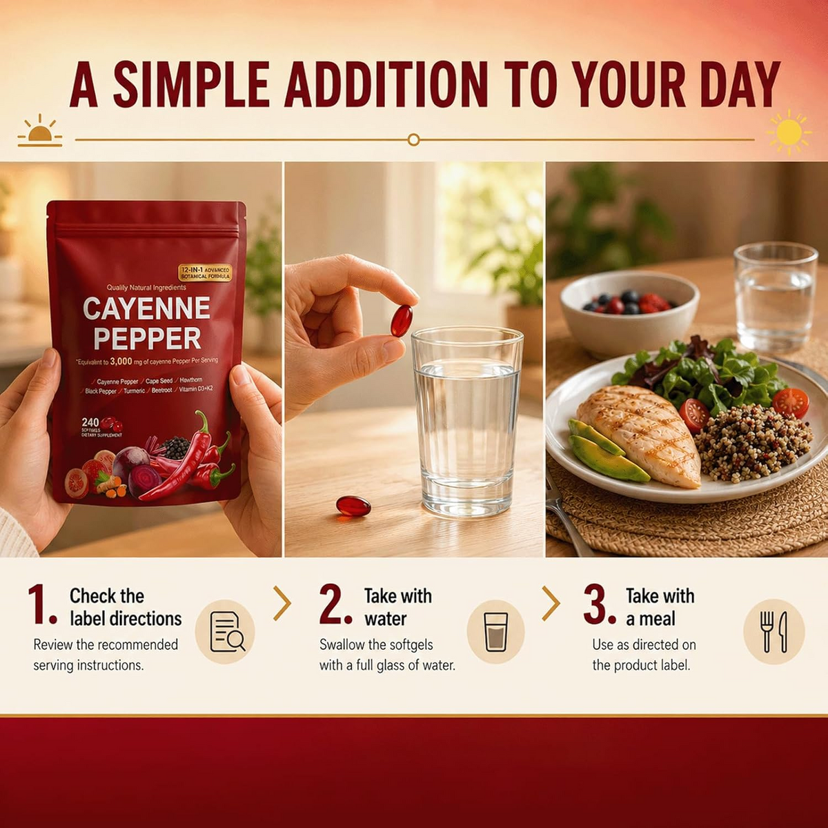 Pepper Softgels – 12-in-1 Formula with Vitamins D3, K2 & E, Hawthorn, Beetroot & Turmeric