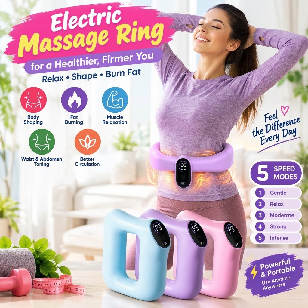 Electric Massage Ring with Belt – 5-Speed Body Massager