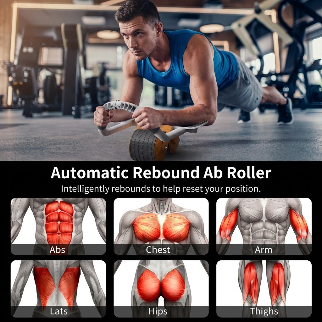 Automatic Rebound Abdominal Exercise Wheel – ABS PVC Elbow Support Roller for Yoga