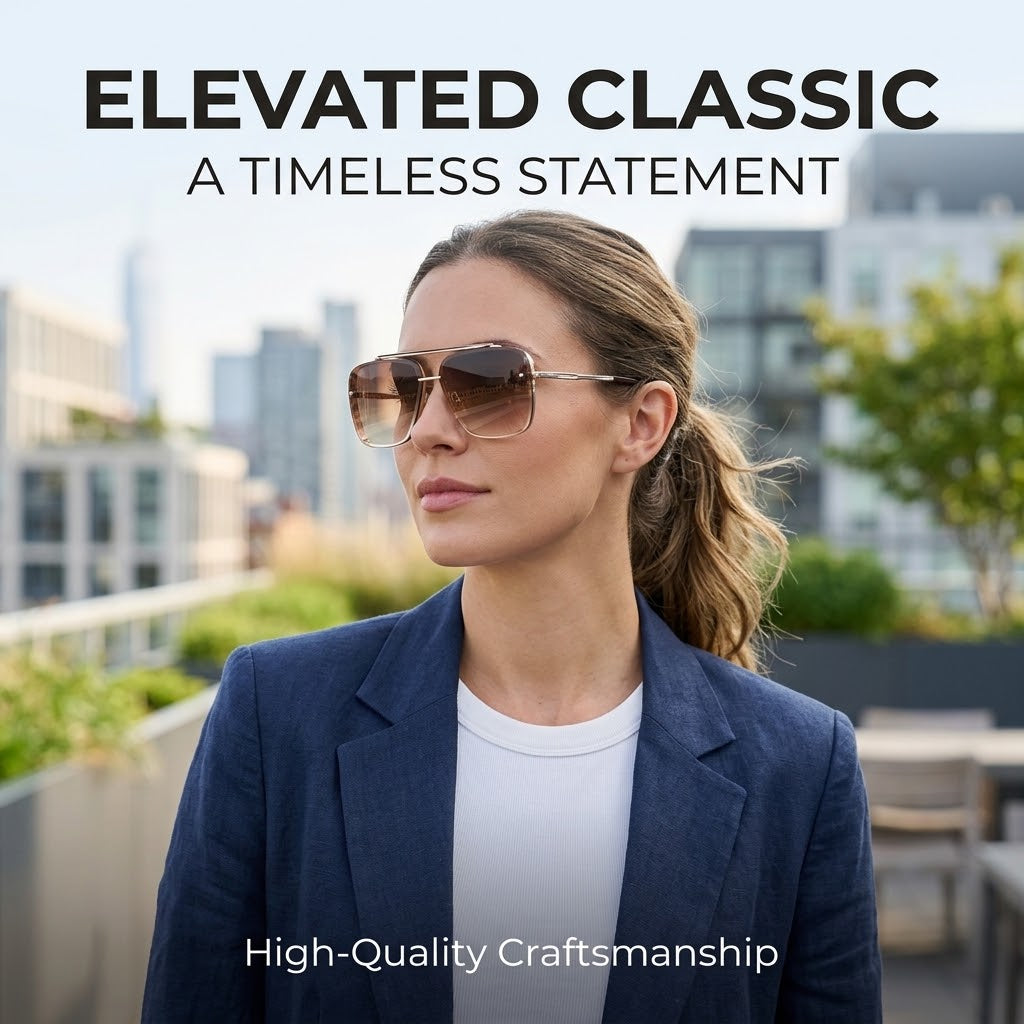 Women’s Fashion Square Sunglasses – Silver Alloy Frame Stylish Eyewear