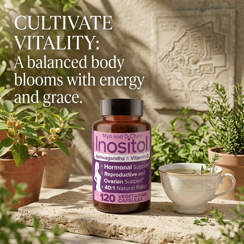 Myo & D-Chiro Inositol with Ashwagandha and Vitamin D – Women's Wellness Capsules