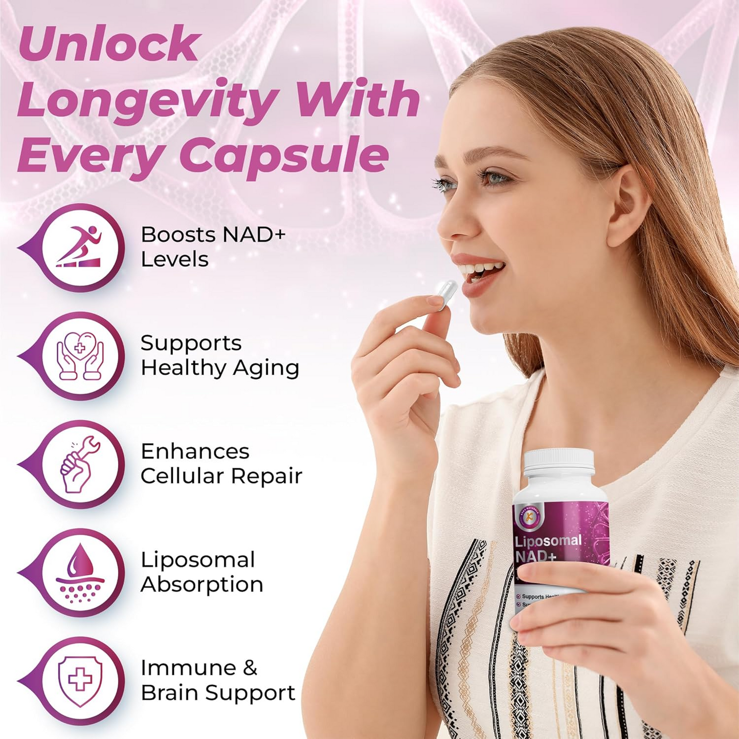 10-in-1 Liposomal NAD+ Support Complex Daily Antioxidant Supplement