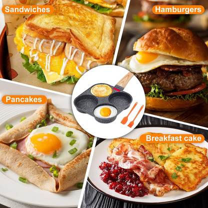 4-Cup Nonstick Egg Frying Pan for Omelette, Pancakes & Breakfast Sandwiches