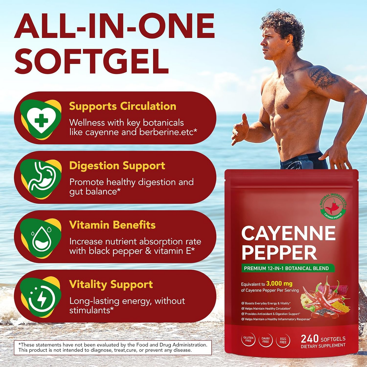 Pepper Softgels – 12-in-1 Formula with Vitamins D3, K2 & E, Hawthorn, Beetroot & Turmeric