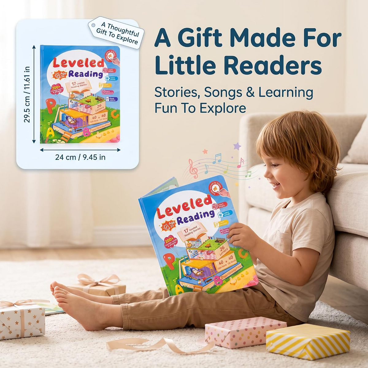 Interactive Reading Sound Book for Kids – Rechargeable Learning Toy