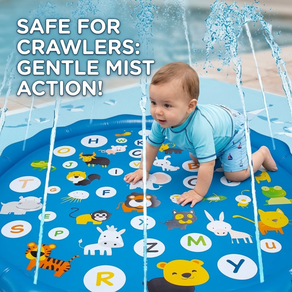 Toddler Splash Pad Sprinkler – Outdoor Water Play Mat for Babies and Kids
