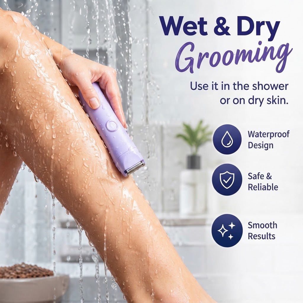 Dual Head Women's Electric Shaver – Type-C Rechargeable Wet & Dry Trimmer