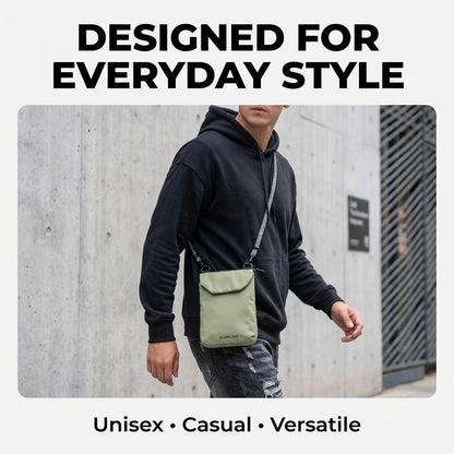 Nylon Crossbody Phone Bag – Lightweight Waterproof Unisex Small Shoulder Pouch