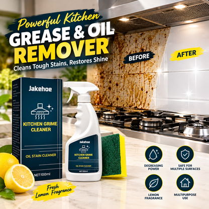 Kitchen Heavy Oil Stain Cleaner Kit – Lemon-Scented Multipurpose Household Degreasing Spray