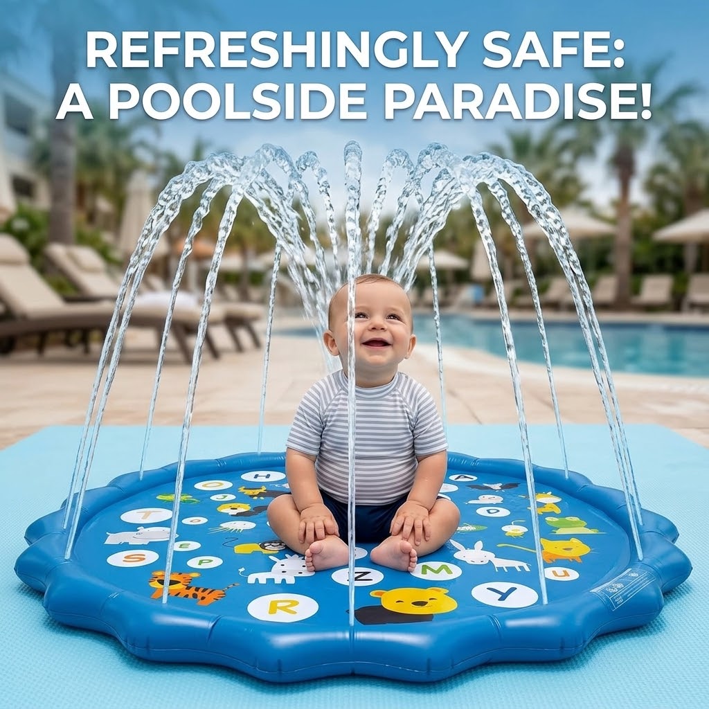 Toddler Splash Pad Sprinkler – Outdoor Water Play Mat for Babies and Kids