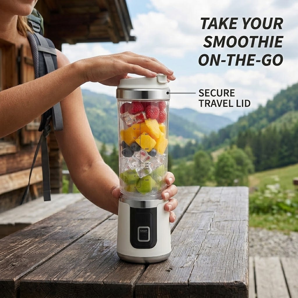 USB Rechargeable Portable Juicer – Stainless Steel Blades for Home, Office & Travel