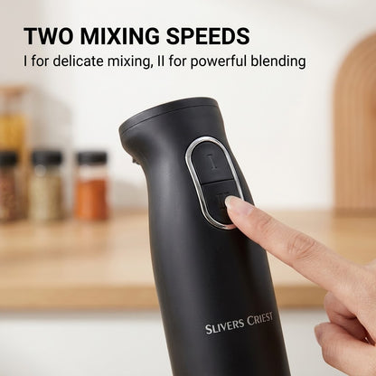 Slicer Crest Immersion Hand Blender – 2-Speed Mixer with Stainless Steel Blades