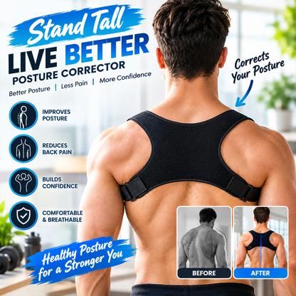 Adjustable Posture Corrector Brace – Back & Shoulder Support for Standing, Sitting & Fitness